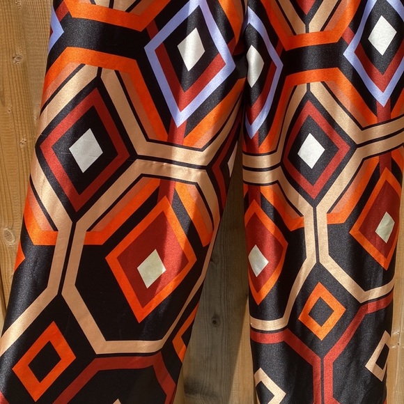 NWT ZARA Women's Geometric Print Jumpsuit Black/ Orange Size Small - Picture 10 of 12